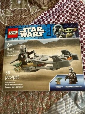 Lego Star Wars Mandalorian & Grogu Speeder Bike - Gray, Green, Blue